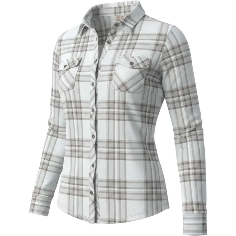 Como Vintage Womens Plaid Button Down Shirt Grey White Size L NWT